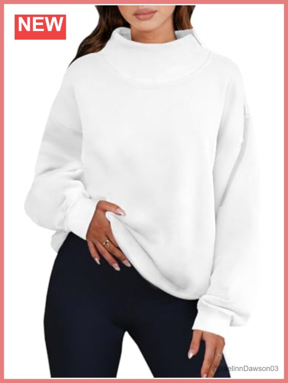 ANRABESS Womens Mock Neck Oversized Pullover Sweatshirt